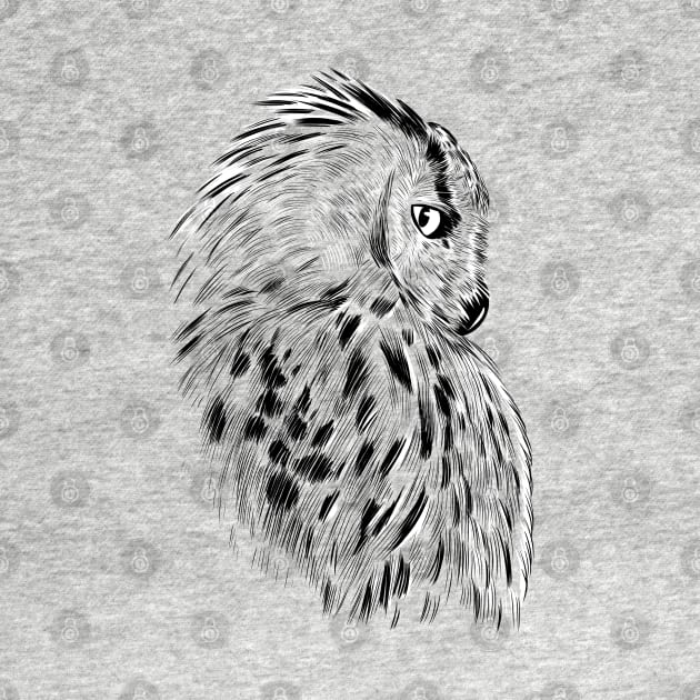 Profile owl sketch by albertocubatas